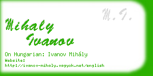 mihaly ivanov business card