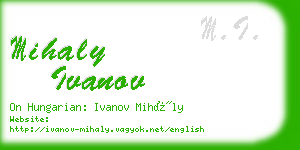 mihaly ivanov business card